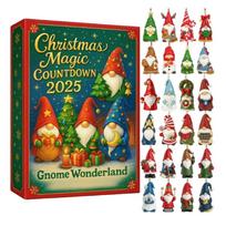 2025 Christmas Calendar 2D Advent Gnome Pendant Christmas Calendar Charm hristmas Countdown Advent Calendar Gift 24 Days L