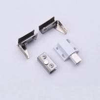 Nerūdijančio plieno stiklinės durų vyris Stiklo spaustukas Dvigalvis magnetinis fiksatorius Vitrinos vyris 5-8 mm stiklui Baldų furnitūra