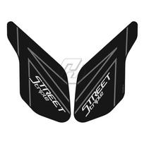 Motociklo aksesuaras Šoninis bako apsauginis padėklas Apsauga Kelio sukibimo kilimėlis Triumph Street Triple balta