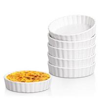 6 vnt. keraminės crème brûlée formelės, negilios sufle indai, garintiems kiaušiniams, pudingui 6pcs