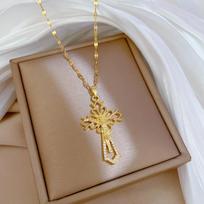 Light Luxury Full Diamond Micro-Inlaid Zircon Personalized Heavy Industry Bird Necklace Copper Electroplated Real Gold Pendant