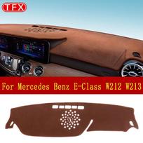 Flanelinis automobilio prietaisų skydelio kilimėlio dangtelis skirtas Mercedes Benz E-Class W212 W213 Neslystantis trinkelės skėčio priedai E200 E250 E300 E220d W212 2010-2012-Left Hand juoda