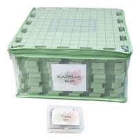9 Pcs Blocking Mats for Knitting Crochet Blocking Board Thick Knitting Blocking Mat with Grids Lines žalia