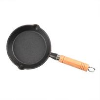 karšta! Mini ketaus keptuvė Mini storinta virtuvinė kiaušinių keptuvė su medine rankena 10cm