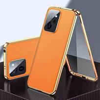 Case for OPPO Reno 15 13 14 Find X7 X8 Pro, with Aluminum Bumper & Leather Back Phone Bumpers OPPO Reno13 Pro juoda
