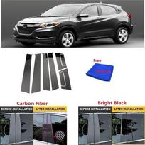 Tinka Honda HRV HR-V 2016- Anglies Pluošto Juoda Automobilio Langų Durų Stulpelio BC Stulpelio Dangtelio Apdailos Veidrodinio Efekto PC bright black black