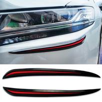 Automobilio buferio apsauga, kampinė apsauga, įbrėžimų juostelė PVC universalus automobilio sparno lipdukas priekinio galinio buferio apsaugos klijai 2PCS Black Red