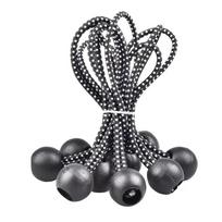 20pcs Ball Head Bungee Cord Tarp Canopy Tie Down Strap outdoor camping tent strapping tape juoda/balta