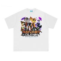 Ratchet & Clank Rift Apart Tee 100%Cotton Shooting Game Print Round Neck T Shirt Summer High Quality Comfortable Tops XS balta