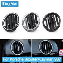 Automobilio prietaisų skydelio oro kondicionieriaus AC ventiliacijos grotelių angos skydelis Porsche Boxster Cayman 987 2006 2007 2008 2009 2PCS Slider white