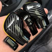 1 vnt chromo matinis su odine pavarų perjungimo rankenėlės šoniniu dangteliu DSG emblema, skirta VW Golf 6 7 R GTI Passat B7 B8 CC R20 Jetta MK6 GLI 1