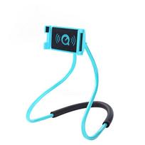 Flexible Neck Hanging Phone Holder Stand for Desktop Bed Sofa Car Bracket Selfie mėlyna