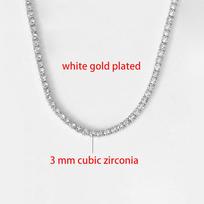 Hip Hop Iced Out Tennis Chain Necklace For Men Women Luxury Cubic Zircon Crystal Short Rock Neck Accessories Jewelry OHN016 chain lenght 33cm
