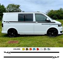 2 vnt. Automobilio lipdukai Volkswagen VW Transporter T4 T5 T6 Kemperiui Šoninės Racing Juostelės Grafika Viniliniai Decalai Automobiliui Colorful Laser