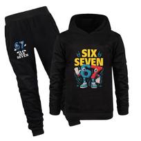 5260 Kids Boys Girls Steal a Brainrot 67 Print Hoodies Pants Trouser Clothes Set 100cm juoda