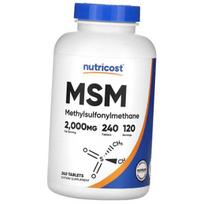 Methylsulfonylmethane tablets, MSM 2000, Nutricost  240tabs (03647002) 240tab