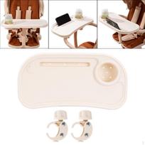 Universal Meal Tray, Cup Holder Included, Easy Assembly, Compatible with Most Strollers. White