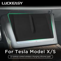 Skirta Tesla Model X Model S Automobilio Centrinio Telefono Belaidžio Įkrovimo Silikoninės Pagalvėlės Neslystančios Pagalvėlės Neslystantis Kilimėlis MXS-22GA01 gray