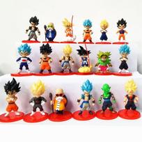 18 vnt./maišelyje Dragon Ball minifigūrėlės Modelio papuošalai Super Saiyan Son Goku figūrėlė Mielas animacinis modelis