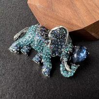 Fashion New Design Alloy Diamond Elephant Brooch High-End Trend Temperament Brooch With Accessories