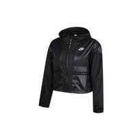 Nike trumpas sportinis laisvalaikio vėjo striukė su gobtuvu ir užtrauktuku moteriškos striukės Juoda BV2834-010 M