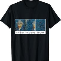 Juokingi Van Gogho Van Goghiškas Van Gone Memas Marškinėliai S juoda