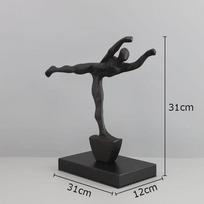 Minimalistinė abstrakti figūrų skulptūra Juodi ketaus ornamentai Stalo dekoracija Metalinė personažo statulėlė Amatai Modernus namų dekoras