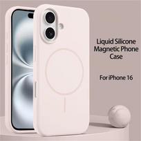 Skystas silikoninis minkštas magnetinis Magsafe telefono dėklas, skirtas iPhone 16 Plus 15 14 13 12 Pro Max paprastas belaidžio įkrovimo dangtelis iPhone 16 Pro Max balta