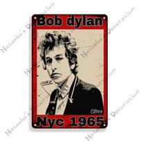 Liaudies muzikos plakatas Bobas Dylanas Dekoratyvinis ženklas Rūdyto metalo ženklas Namų baras Kavinė Sienų dekoras Metalinė plokštelė Sieninė plokštė Pramoninis dekoras 20x30cm（7.8x11.8inch）