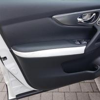 4pcs Soft Leather Door Armrest Cover For Nissan Qashqai J11 2016 2017 2018 Interior Door Armrest Panel Cover Sticker Trim Black-white line