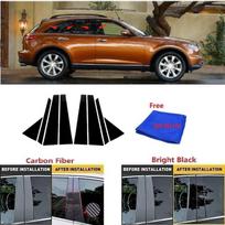 Tinka Infiniti FX35 FX45 2003-2008 anglies pluošto juodo automobilio lango stulpelio BC statramsčio stulpelio dangčio apdailos veidrodžio efekto kompiuteriui bright black