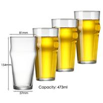 570ml Alaus Stiklinių Rinkinys iš 4 vnt. (KETURI) 1,2 pintos stiklinės talpa tradicinio alinės stiklinės dizaine. Didelio dydžio alaus taurės 473-592ml