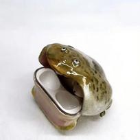 Negražaus varlės ausinių dėklas Airpod'ams Mielas Juokingas Rožinis Lankelis Varlė Rankų darbo Ausinių Apsauginis Dangtelis Kūrybingas Dizainas Dovana Draugams airpods 1 case juoda
