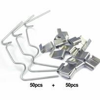 50/100 VNT Šiltnamio Stiklo Tvirtinimo Klipai Stiklo Plokštės Z Tipo Ir W-vielos Klipai Sodo Šiltnamio Reikmenys Nerūdijančio Plieno Įrankio Dalys 50pcs X W Clips
