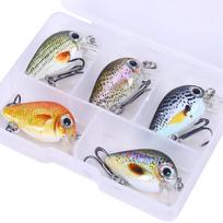 5 VNT. Maži Crankbait Žvejybos Vobleriai Lėtai Skęstantys Vib Rinkinys Paviršiniai Vobleriai Rinkinys Ešerių Upėtakių Žvejybos Mėgėjams 1.5g set 4