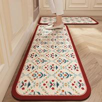 1/2PCS Kitchen Oil-Resistant Floor Mat, Bathroom Absorbent Quick-Drying Carpet, Anti-Slip Doormat For Home Decoration 40x60cm1PC