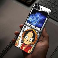 Kietas telefono dėklas, skirtas Samsung Galaxy ZFlip5 ZFlip6 ZFlip4 Z Flip 7 6 5 4 3 ZFlip7 FE ZFlip3 One Piece Anime Monkey D Luffy Galaxy Z Flip