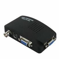 BNC į VGA S-Video keitiklio dėžutės adapteris bendraašis vaizdo įrašas į VGA monitorių, rodomas signalas juoda