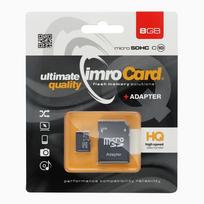 IMRO microSD memory card, 8GB, 100MB/s, class 10, UHS I, with SD adapter