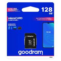 GOODRAM microSD memory card 128GB 100MB/s class 10 UHS I with SD adapter