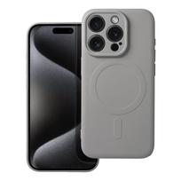 SILICONE MAG COVER case compatible with MagSafe for IPHONE 15 Pro in titanium grey