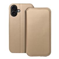 Dual-Pocket Book Case for iPhone 16 Plus, gold