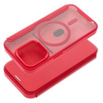 SMART MAG Book Case compatible with MagSafe for iPhone 15 Pro Max, red