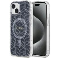 GUESS case for IPHONE 15 Plus compatible with MagSafe GUHMP15MHGCUSTGK (IML GCUBE) - black
