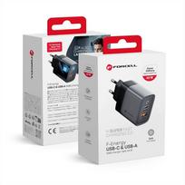 FORCELL F-ENERGY GaN VT-39 Travel Charger Type C + USB A PD QC4.0 4A 45W, Gray