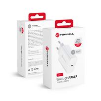 FORCELL F-ENERGY TFK-TC-25WPD travel charger, Type C, PD, QC4.0, 3A, 25W, white