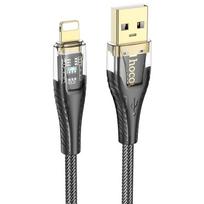 USB A to Lightning Hoco 2.4A 1.2 m U121 black transparent