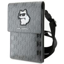KARL LAGERFELD universal mobile bag KLWBSAKHPCG (Saffiano Mono Choupette) silver