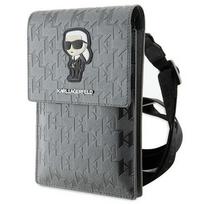 KARL LAGERFELD universal mobile bag KLWBSAKHPKG (Saffiano Mono Ikonik) silver