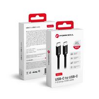 FORCELL F-ENERGY C338 cable, Type C to Type C, PD, QC4.0, 3A, 60W, 0.25 m, black